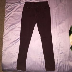 Maroon Dark Red Skinny Jeans